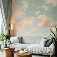 Wall mural with whimsical shapes and colors


