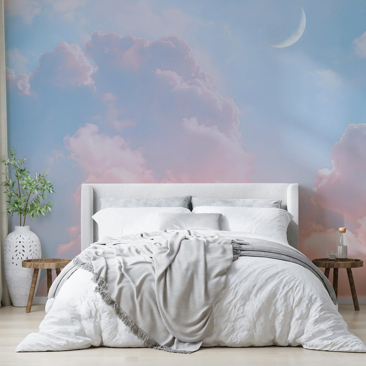 Cloudy pastel sunset sky, detailed view

