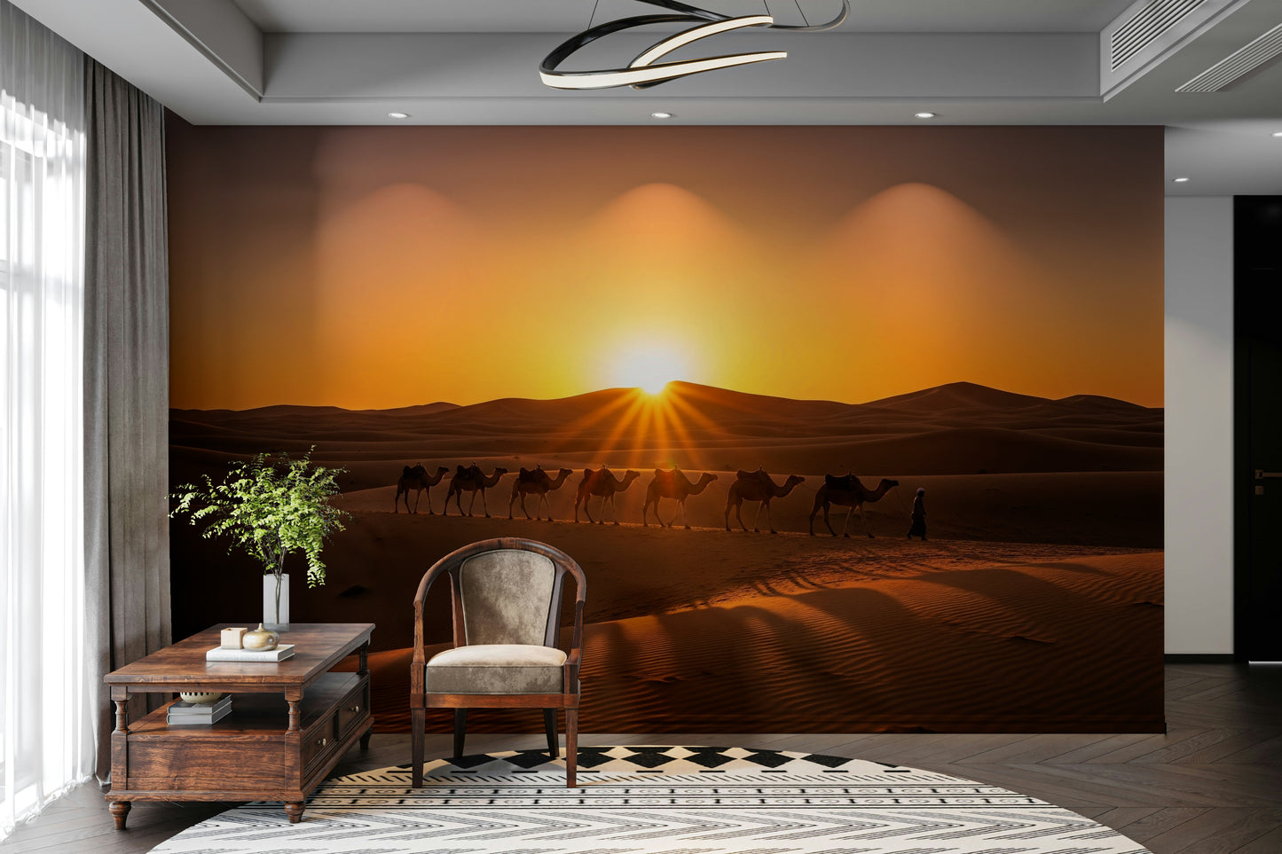 Wall mural showing a peaceful travel scene


