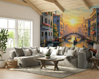 View of historic buildings along the Canal Grande

