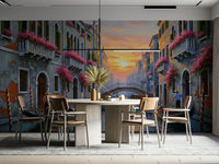 Wall mural with Venetian architecture and a canal

