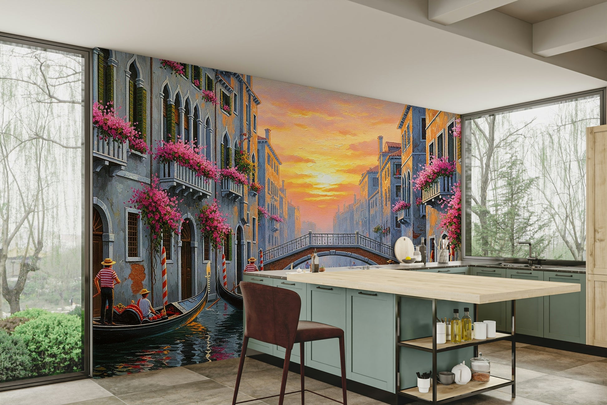 Grand Canal at sunrise, detailed view

