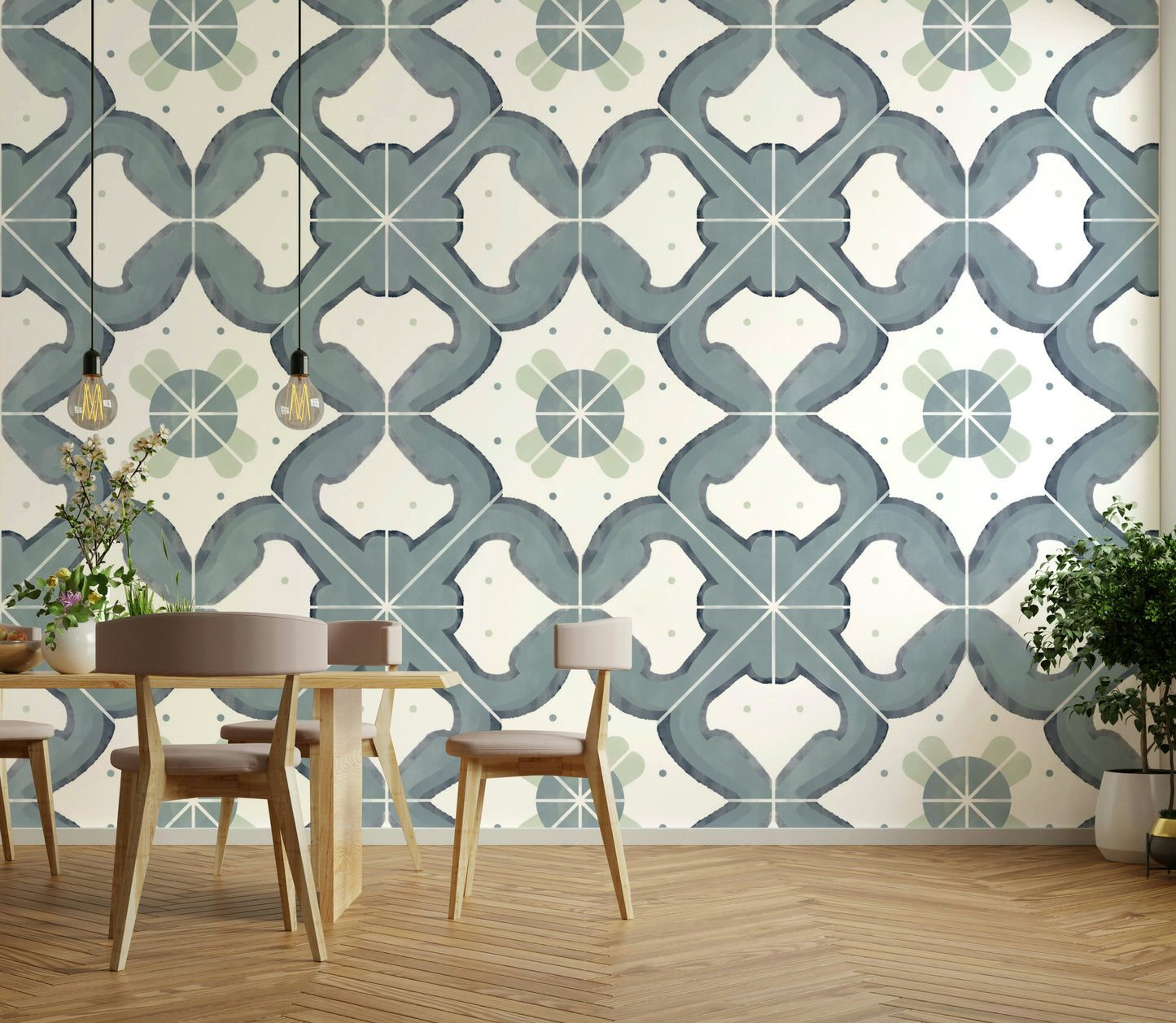 Wall decor with a cool, classic tone

