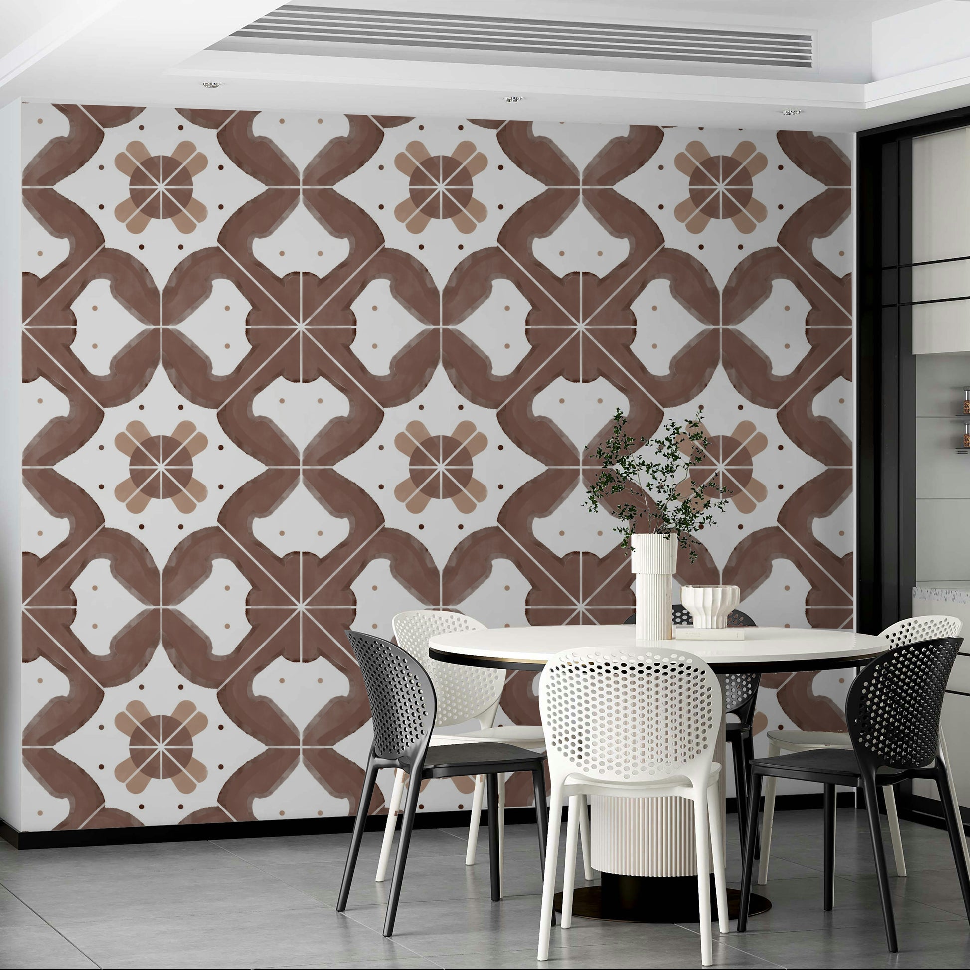 Decorative wallpaper with a rustic feel

