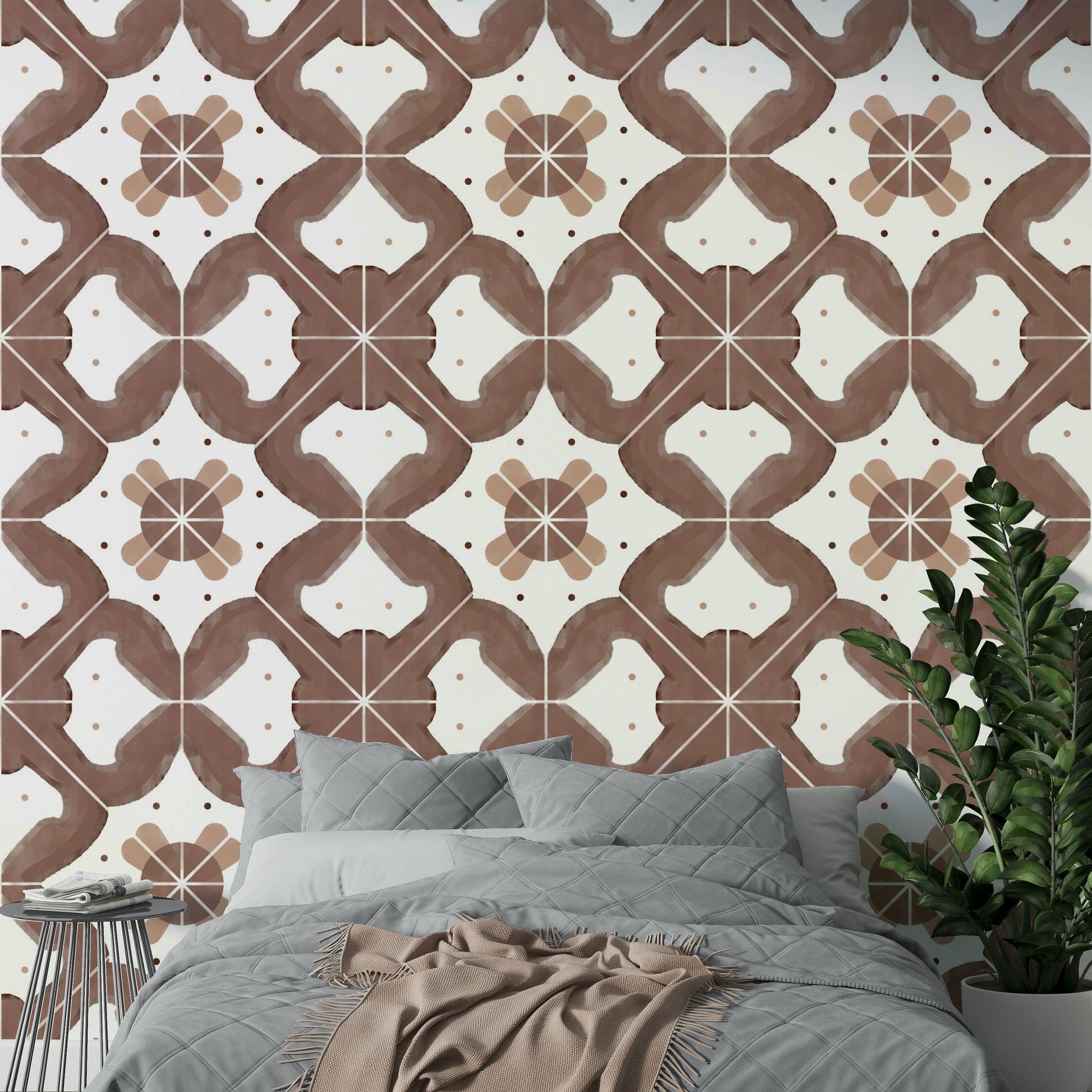 Terracotta tile pattern for kitchen wall


