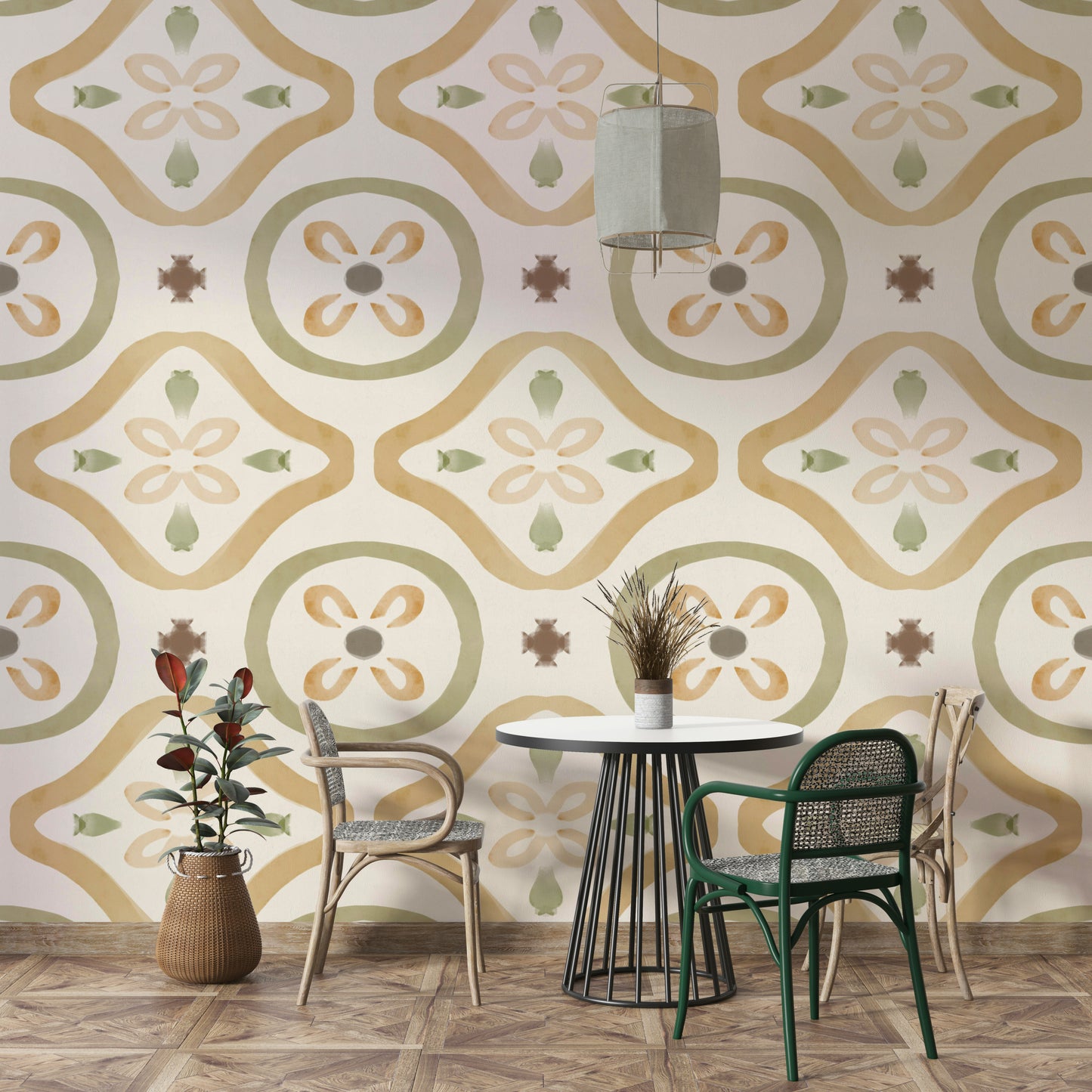 Mural wallpaper of a classic Italian decor design

