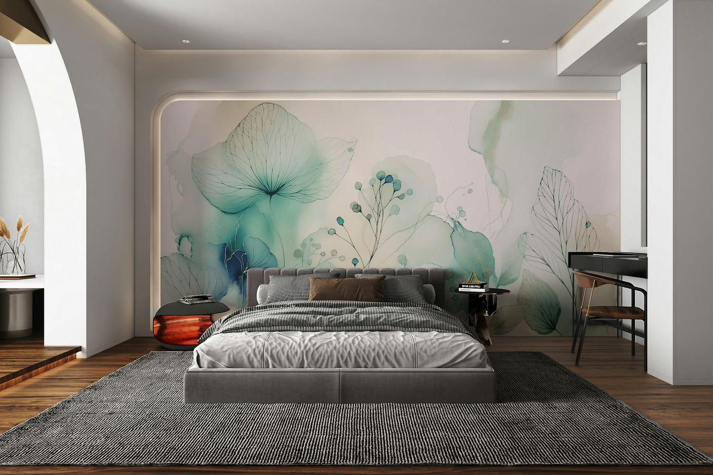 Wall decor showing a tranquil floral view

