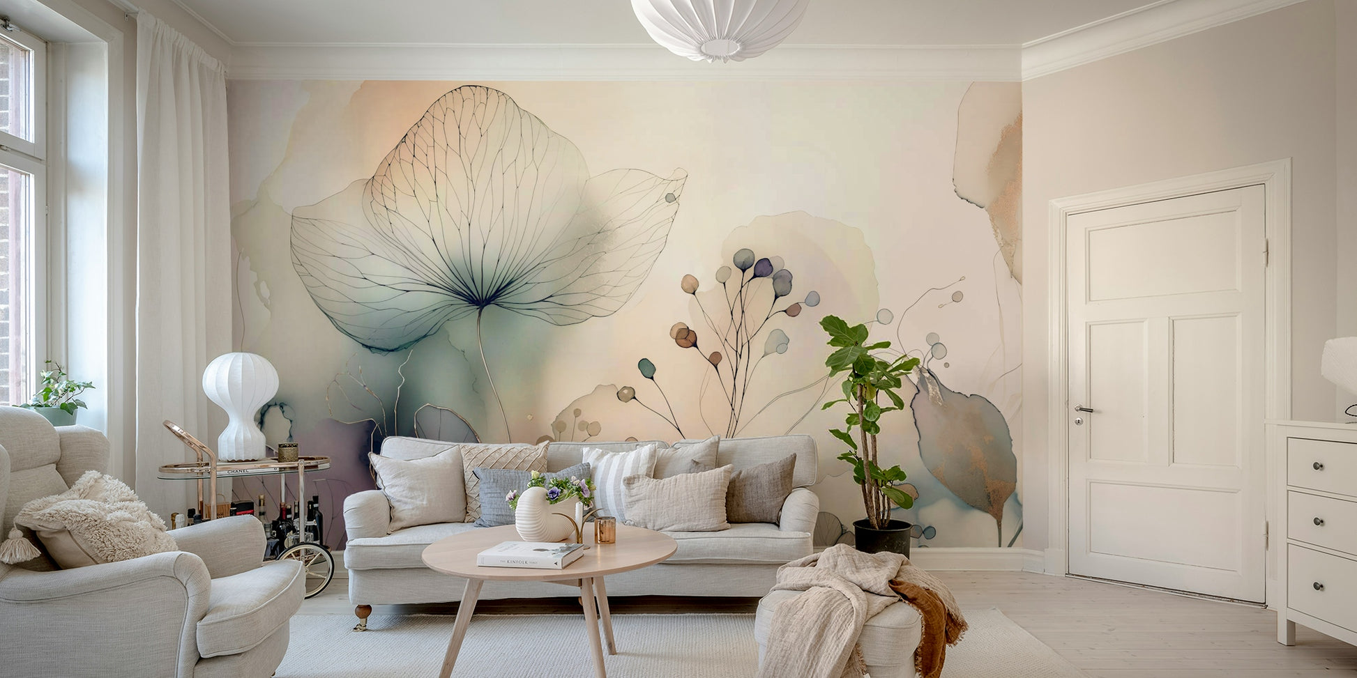 Mural wallpaper of a serenity blossom dream design


