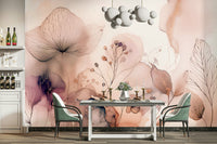 Wall mural showing a quiet floral scene

