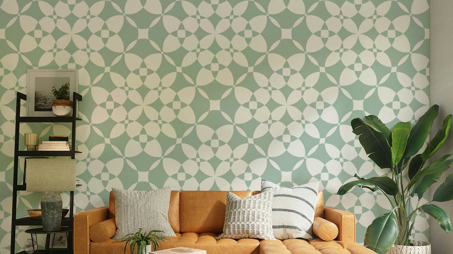 The colors are soft and pastel, with shades of light pink, pale blue, and cream.
