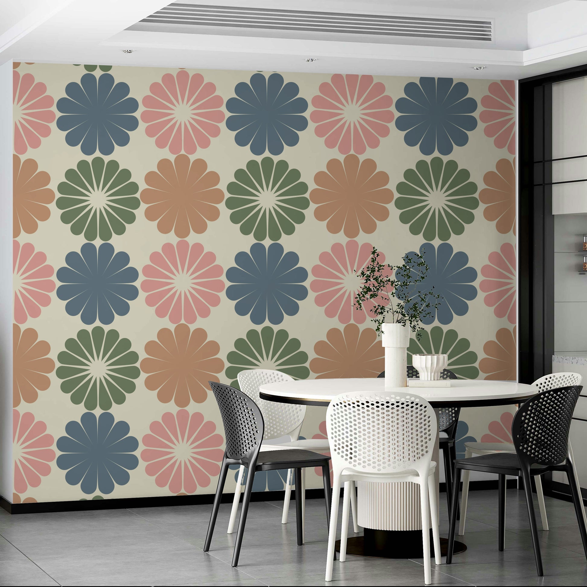This wallpaper is suitable for a living room, a bedroom, or a creative space.
