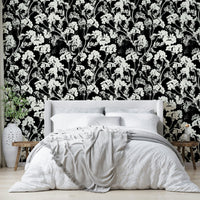 The mural is created for an entire wall, providing a gentle backdrop.
