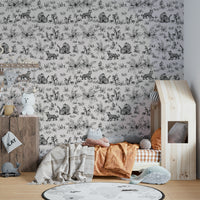 The mural is created for an entire wall, providing a unique backdrop.
