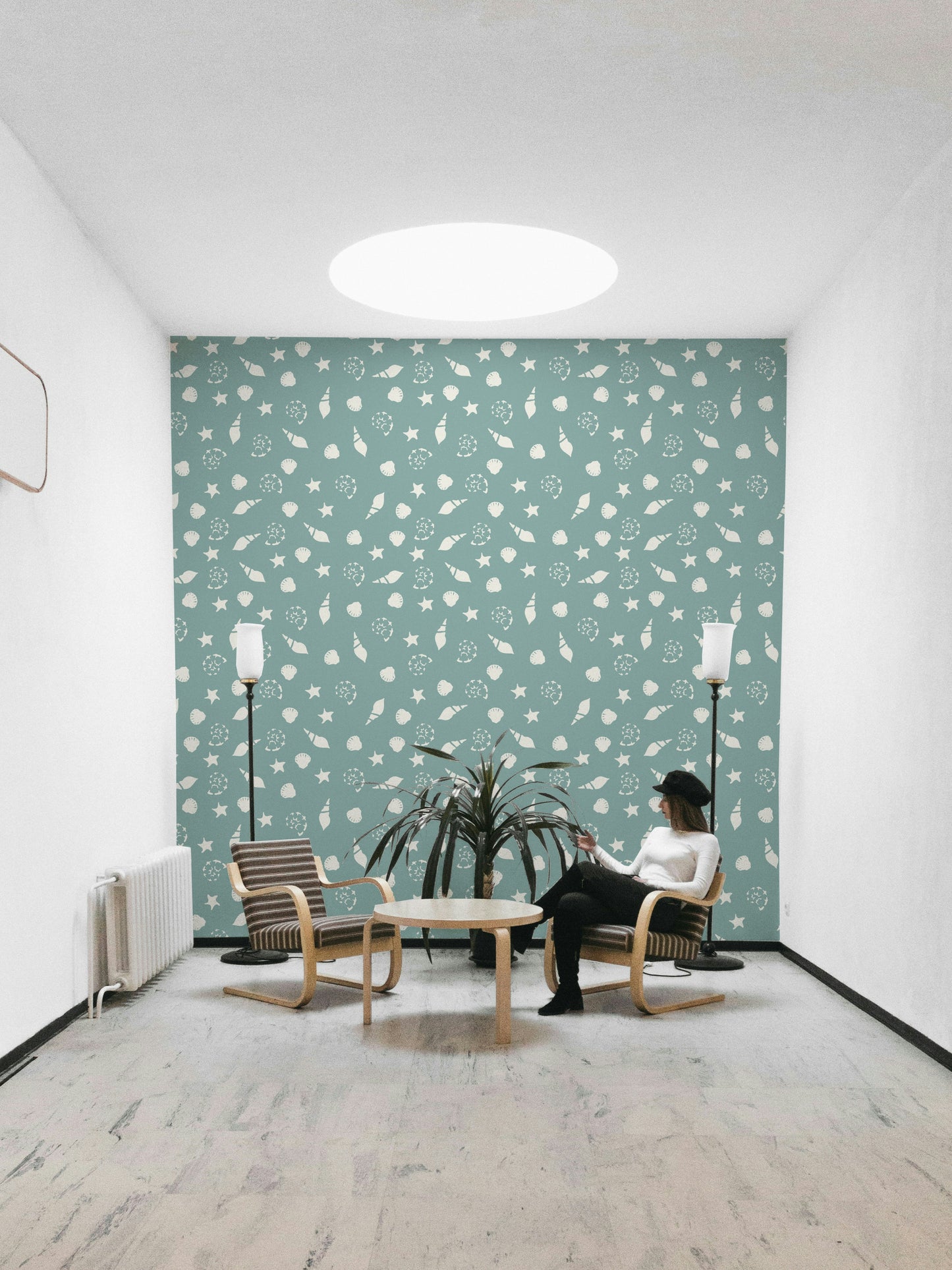 Close-up of a seamless seashell pattern

