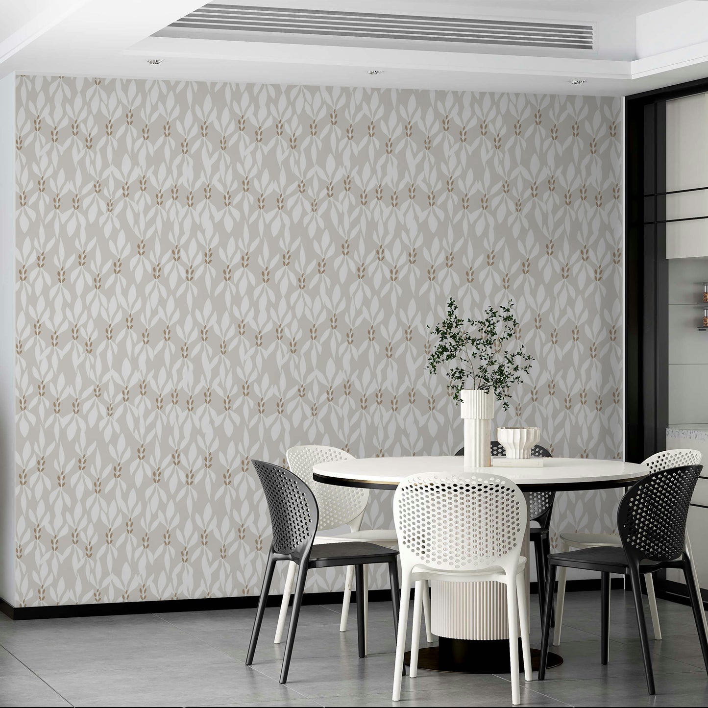Interior shot with textured wallpaper


