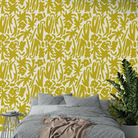 Wallpaper with a cheerful yellow color palette

