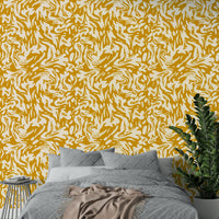 Wallpaper with a playful, abstract swirl print

