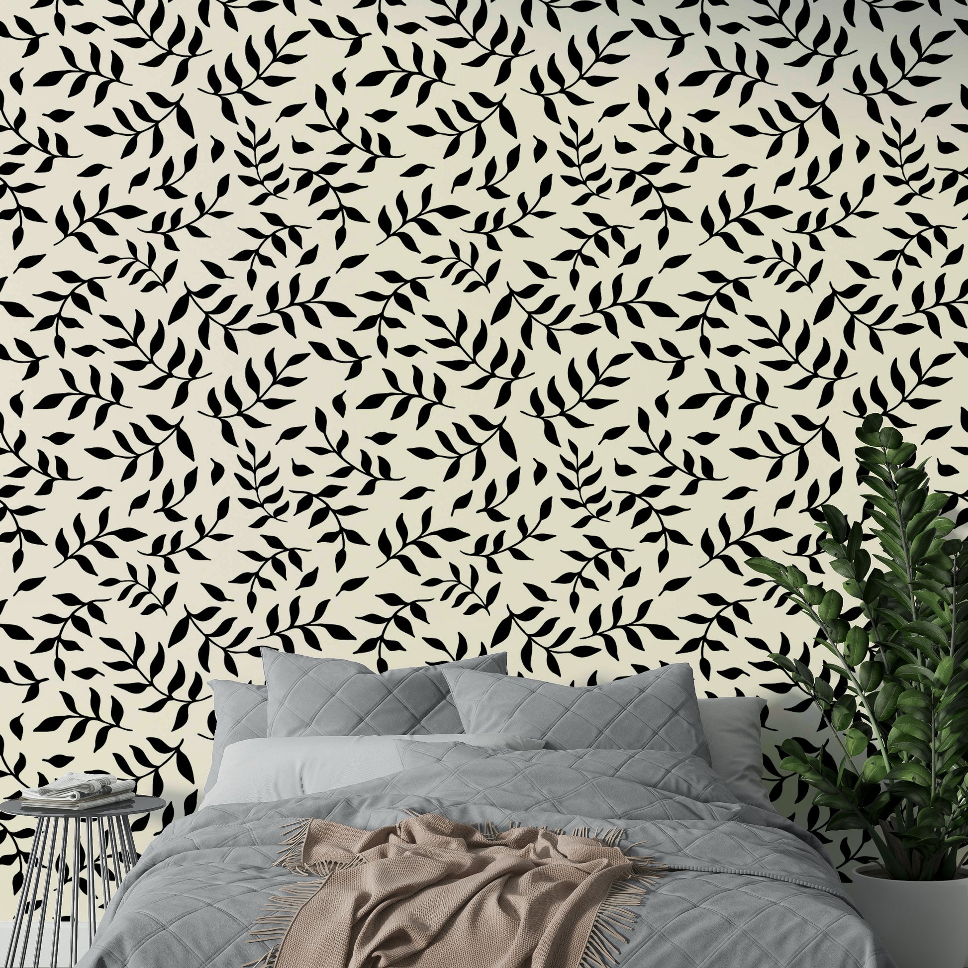 An interior with a sophisticated and quiet accent wall

