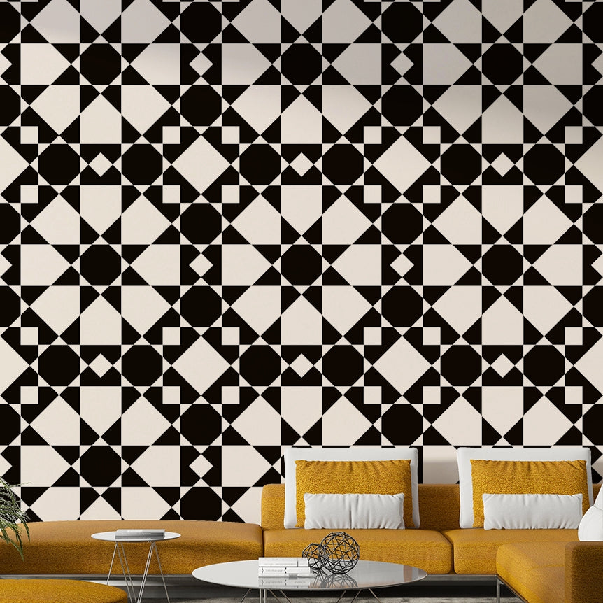 Wallpaper with a celestial, artistic design with clean lines

