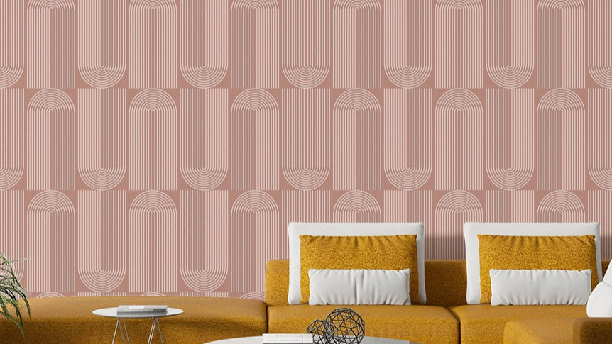 An office with a unique and bold geometric design

