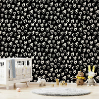 Fluffy Hearts cozy wall mural

