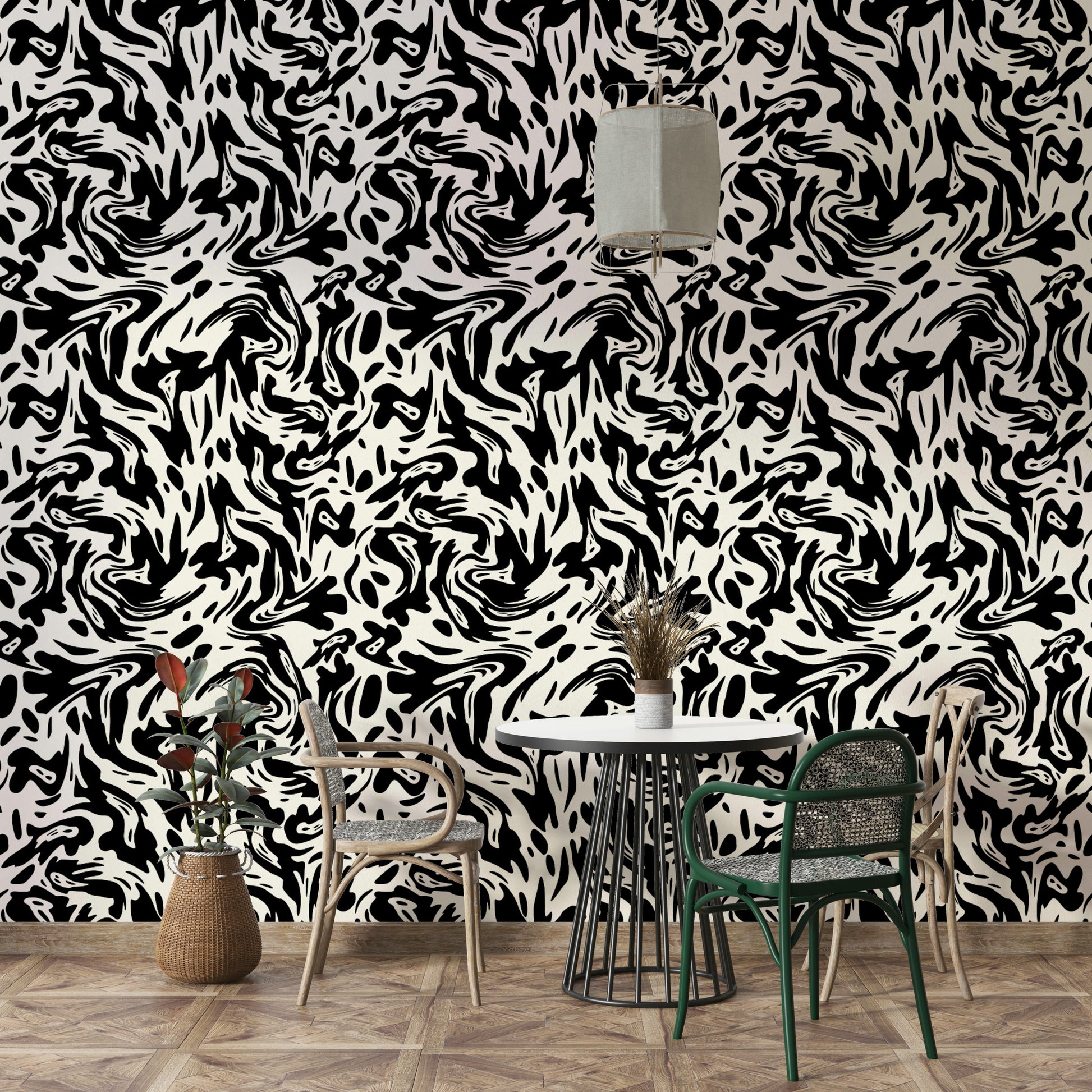 Wallpaper with a liquid pattern


