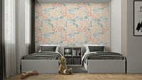 cute summer flowers wallpaper for a child's room

