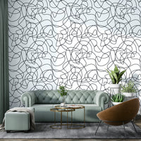 Modern outline pattern wallcovering


