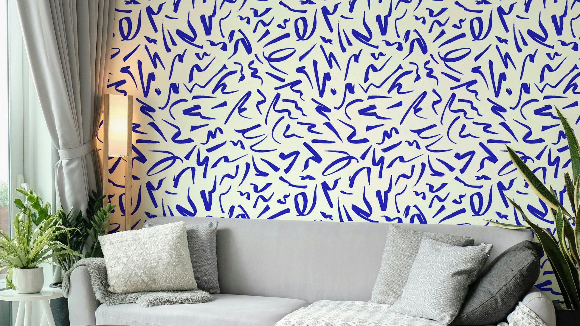 Playful scribbles wall mural

