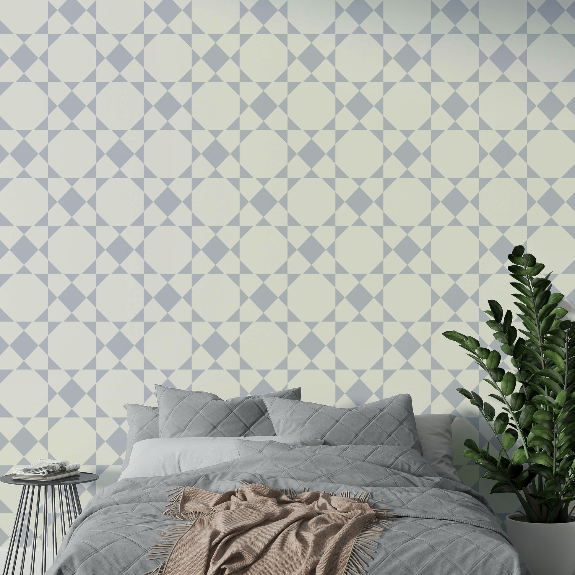 Abstract tile pattern mural


