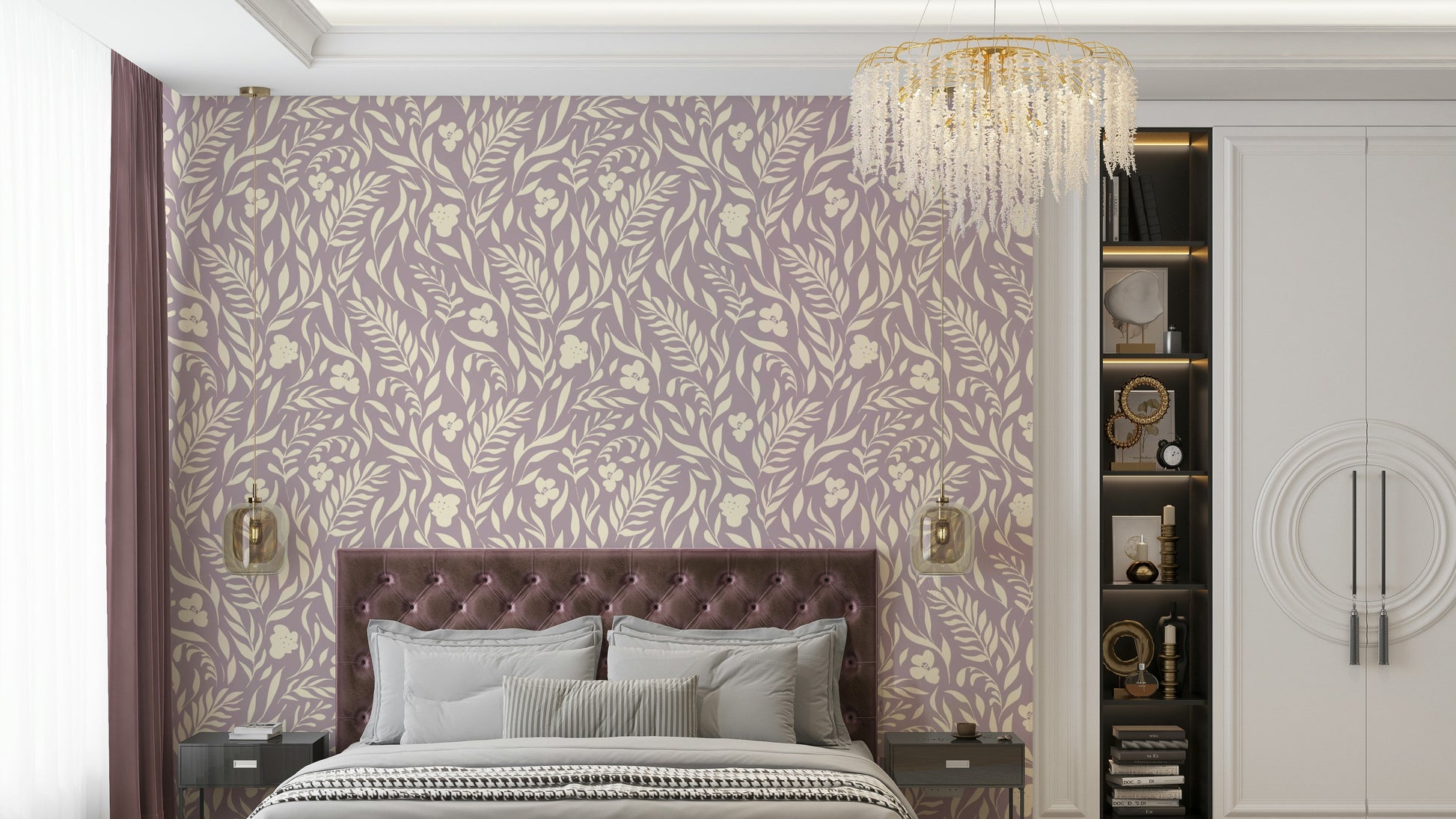 Modern botanical wallcovering

