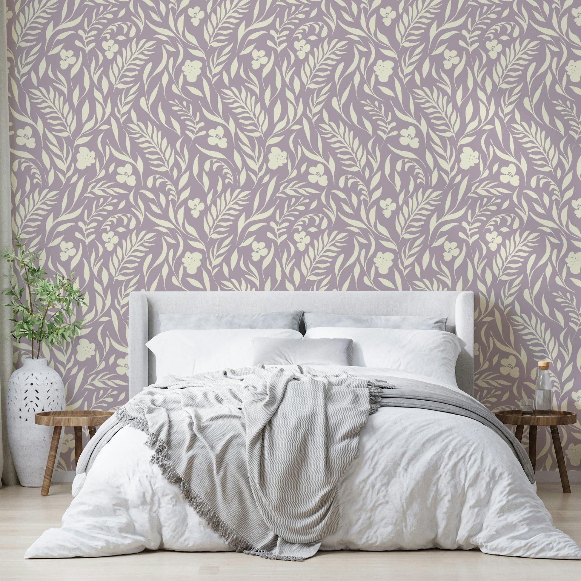 Geometric leaf pattern wallpaper

