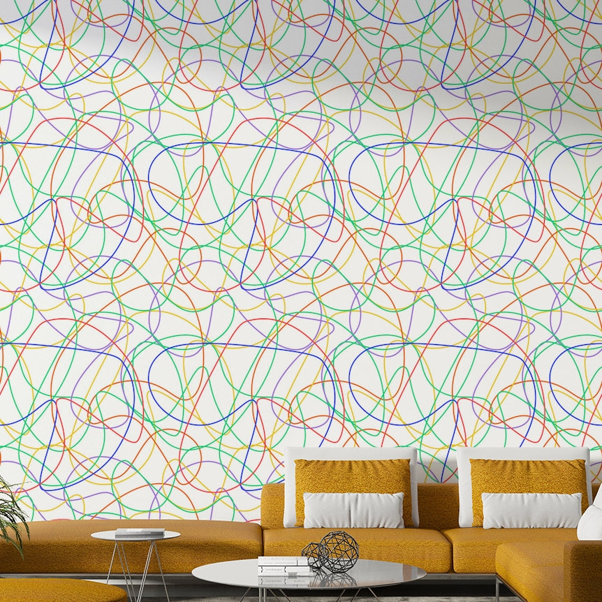 Colorful Line Print Wallpaper⁠