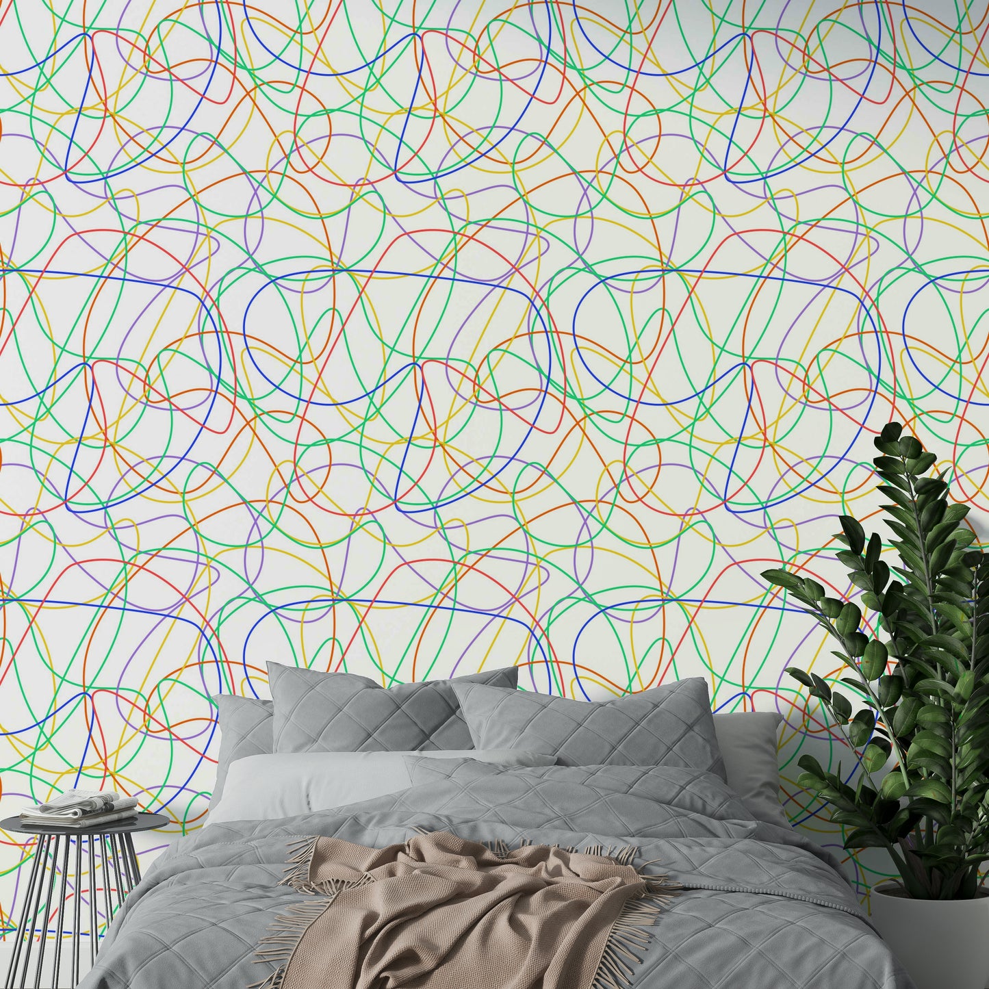 Colorful Line Print Wallpaper⁠