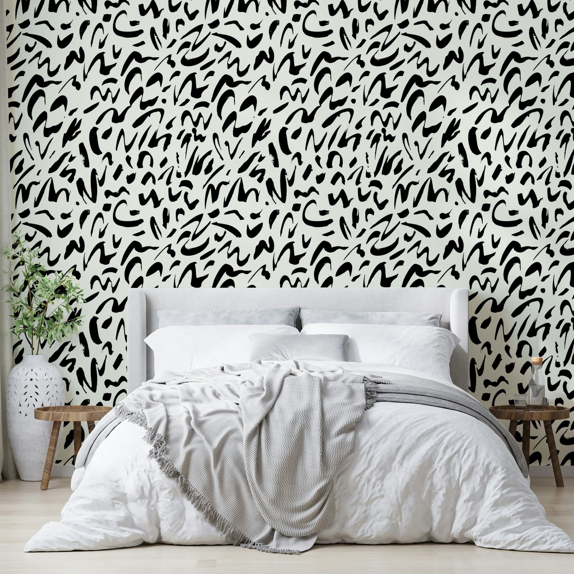 High-quality image of the brush doodle wallpaper

