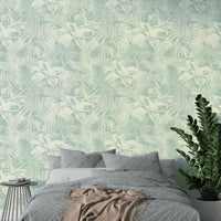 Wallpaper with a unique, modern botanical design

