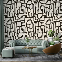 A seamless pattern of organic shapes on a wall


