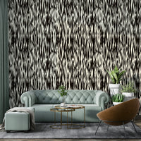 An interior with a soft and peaceful accent wall

