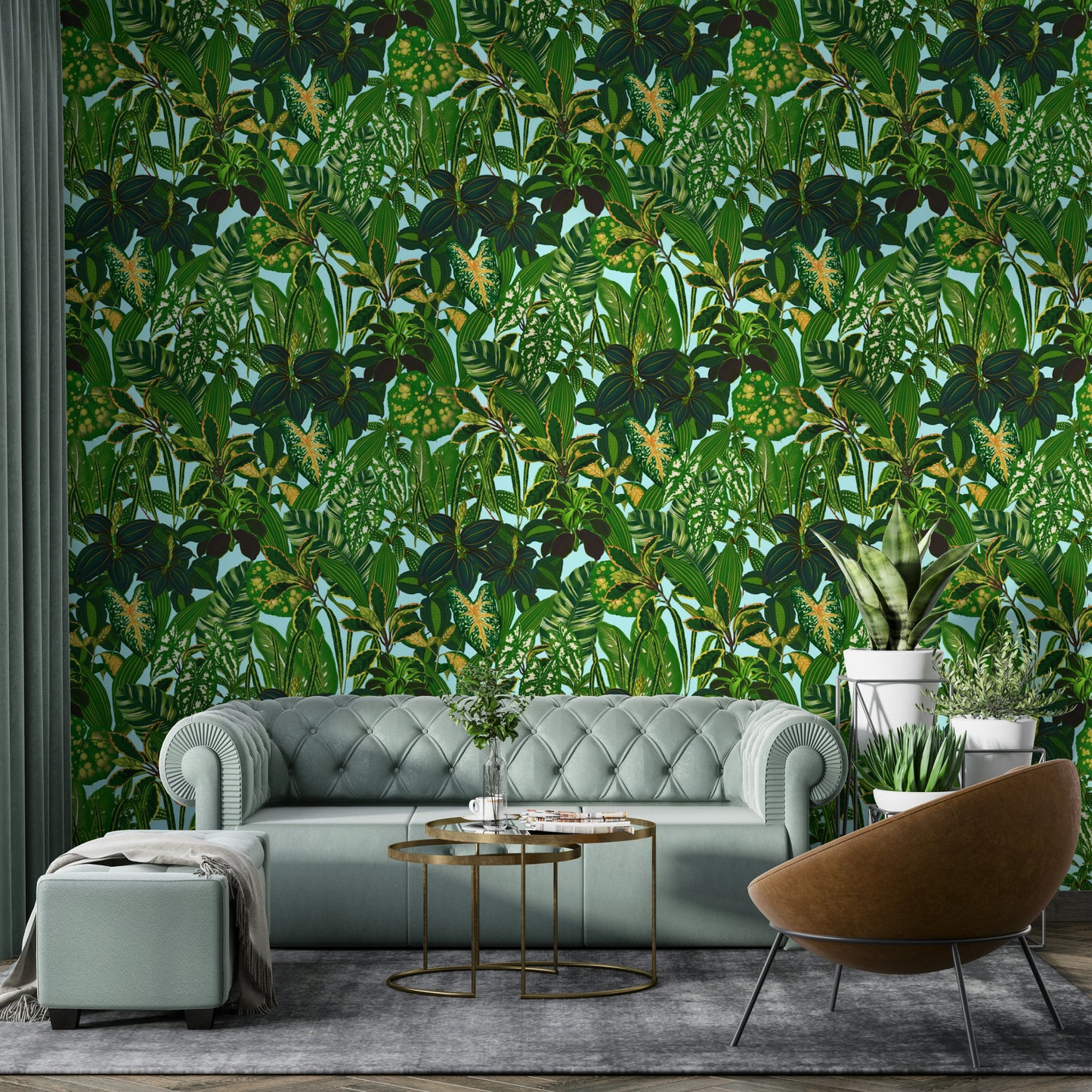 An interior with a fun and striking accent wall

