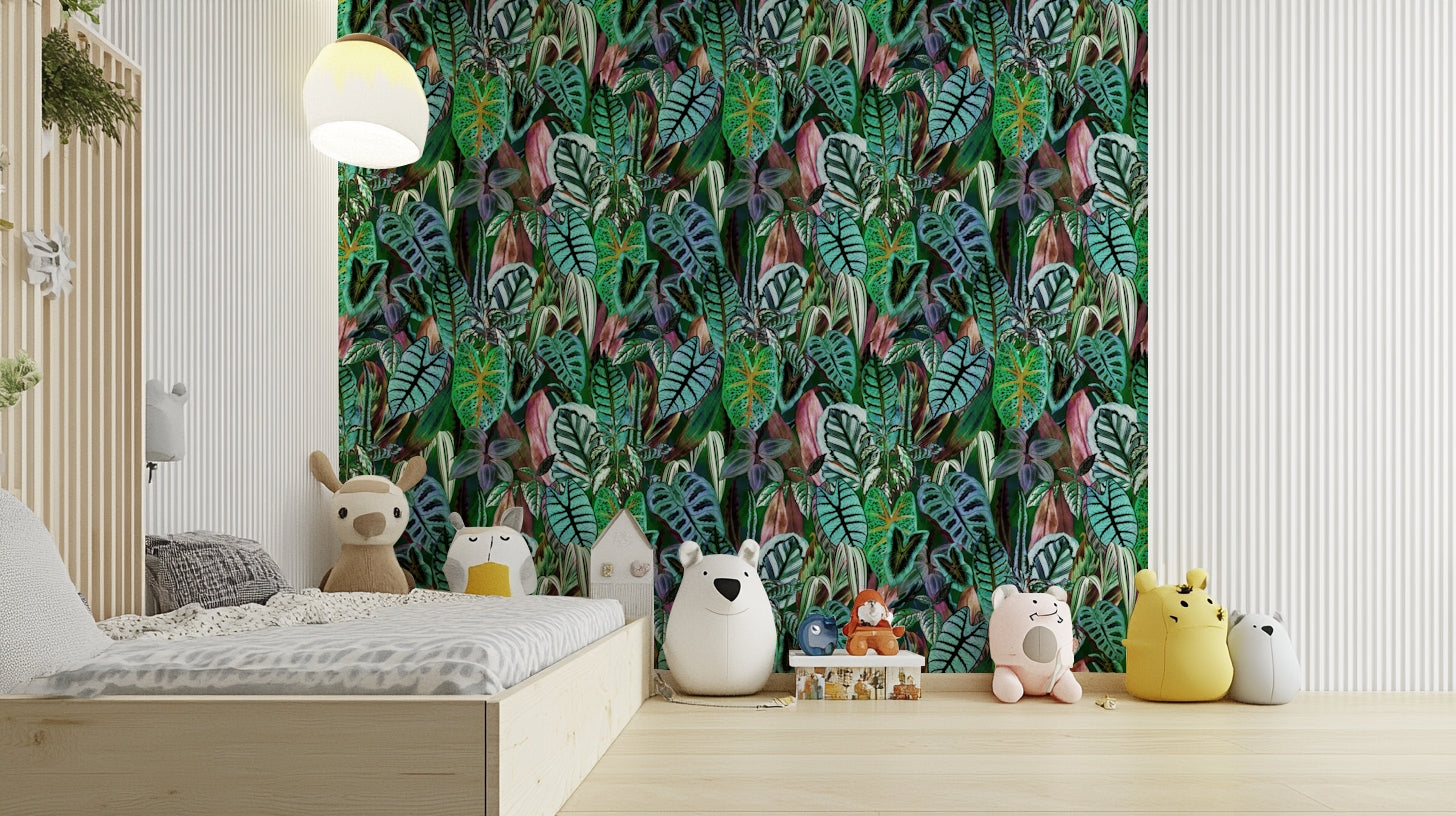 Green Foliage leaf wallpaper for walls

