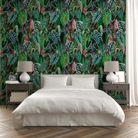 Green Foliage gentle mural wallpaper


