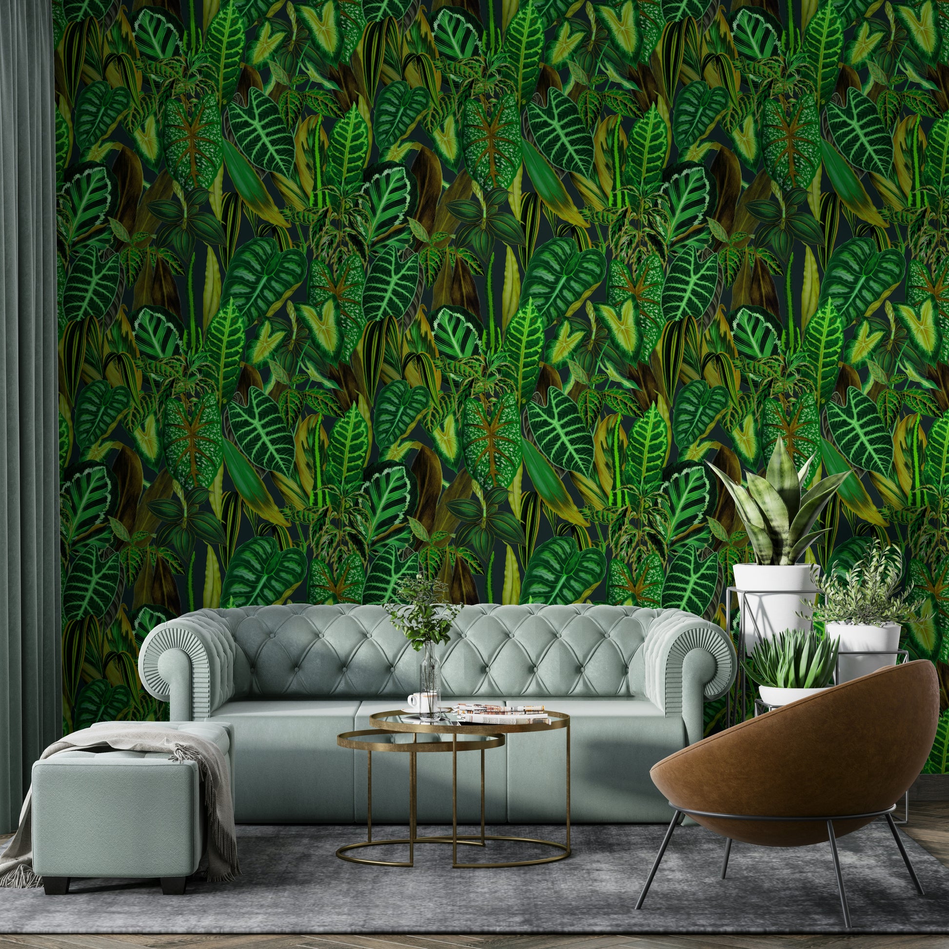 Green Exotic Foliage leaf wallpaper

