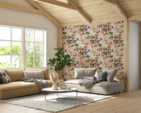 Pink Floral feminine wall covering


