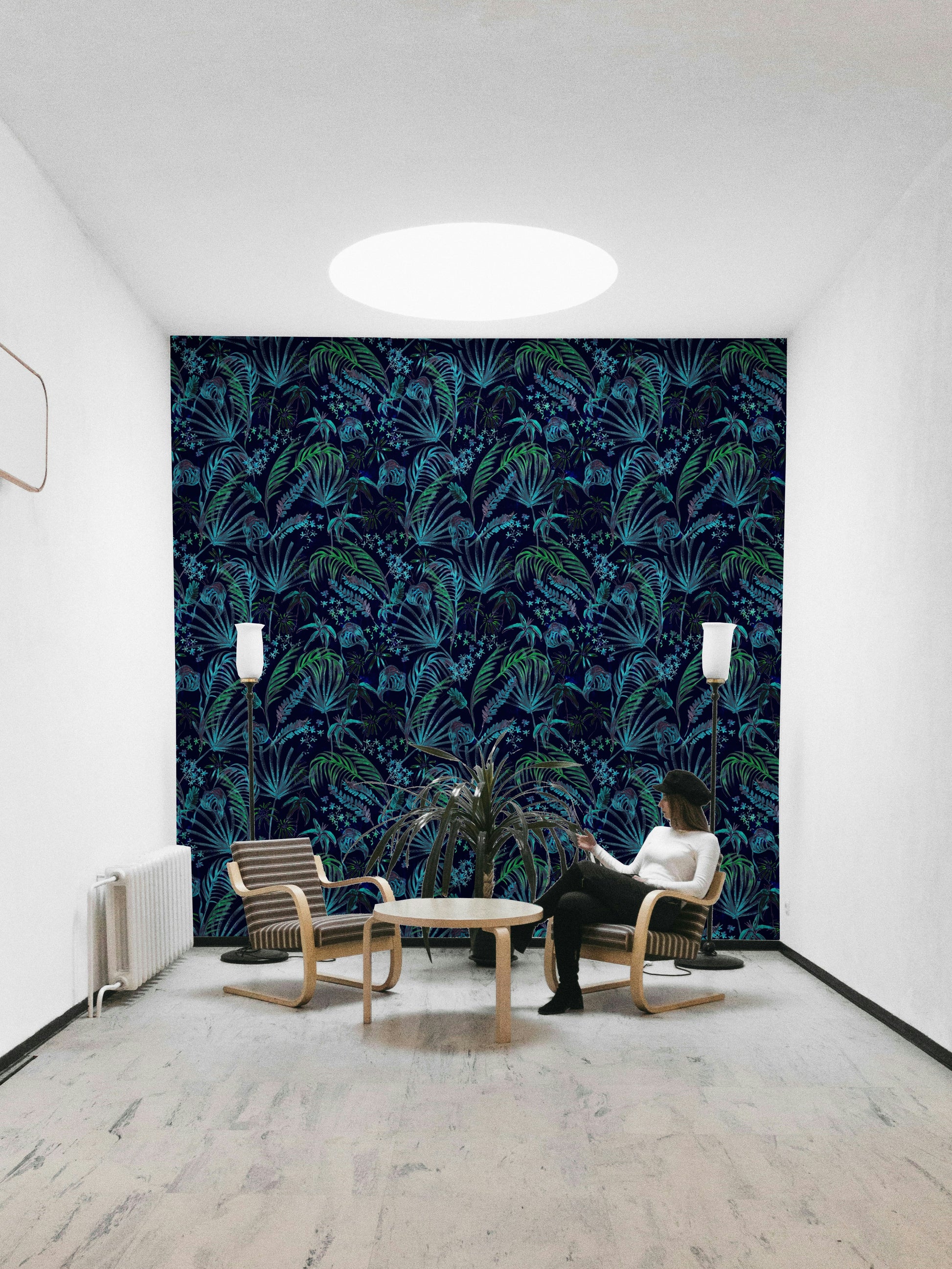Hand Painted Night Plants elegant wallpaper
