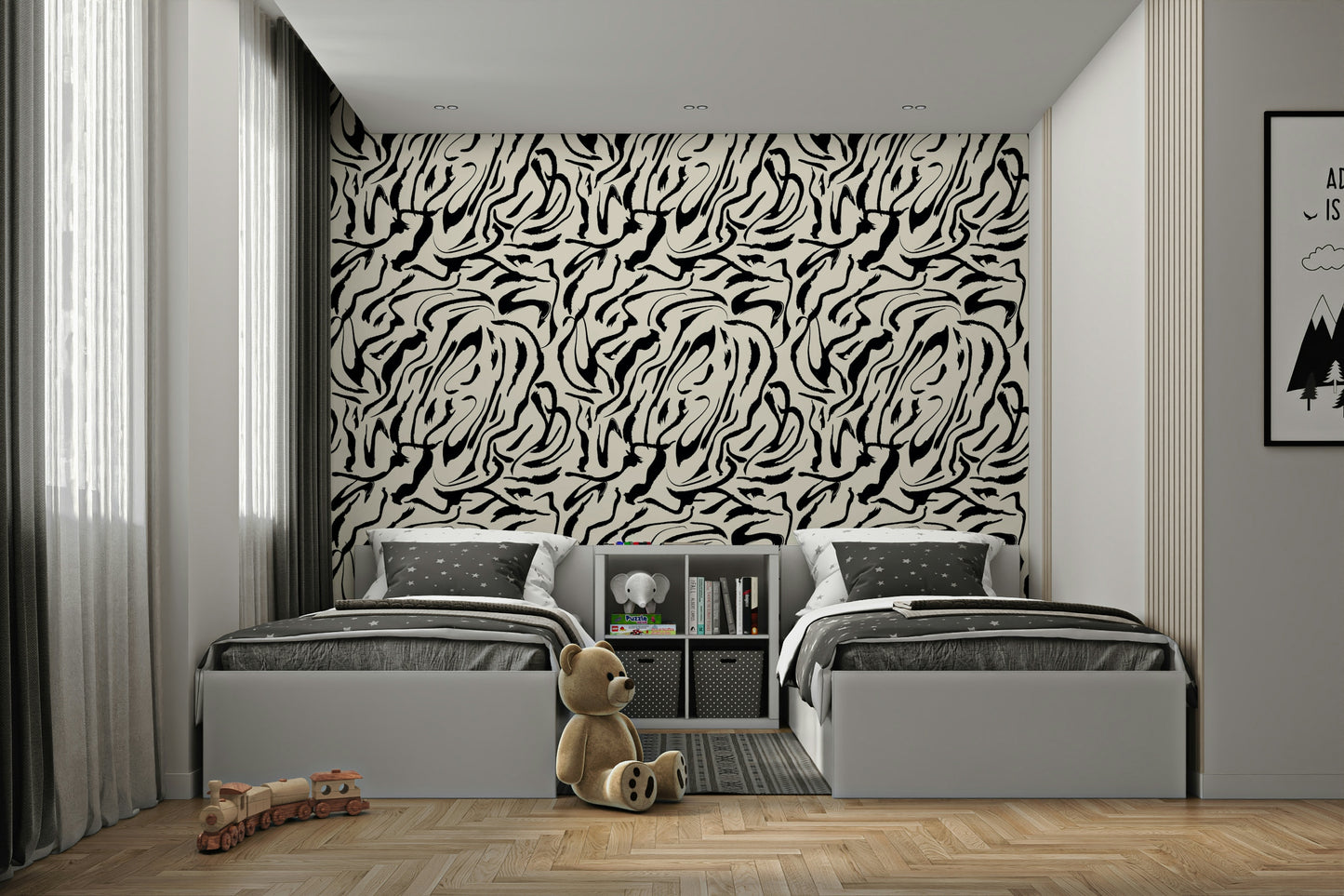 Painted Lines bold wall covering

