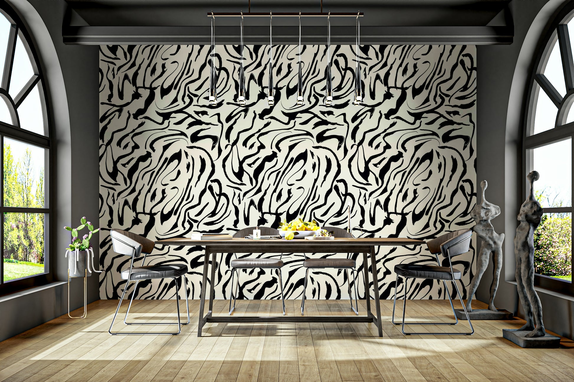 Painted Lines artistic wallpaper

