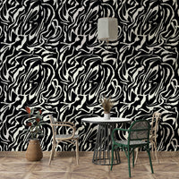 White Painted Lines artistic wall mural