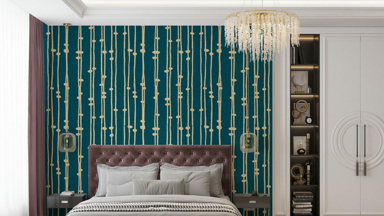 Boho Jewel Tone retro mural