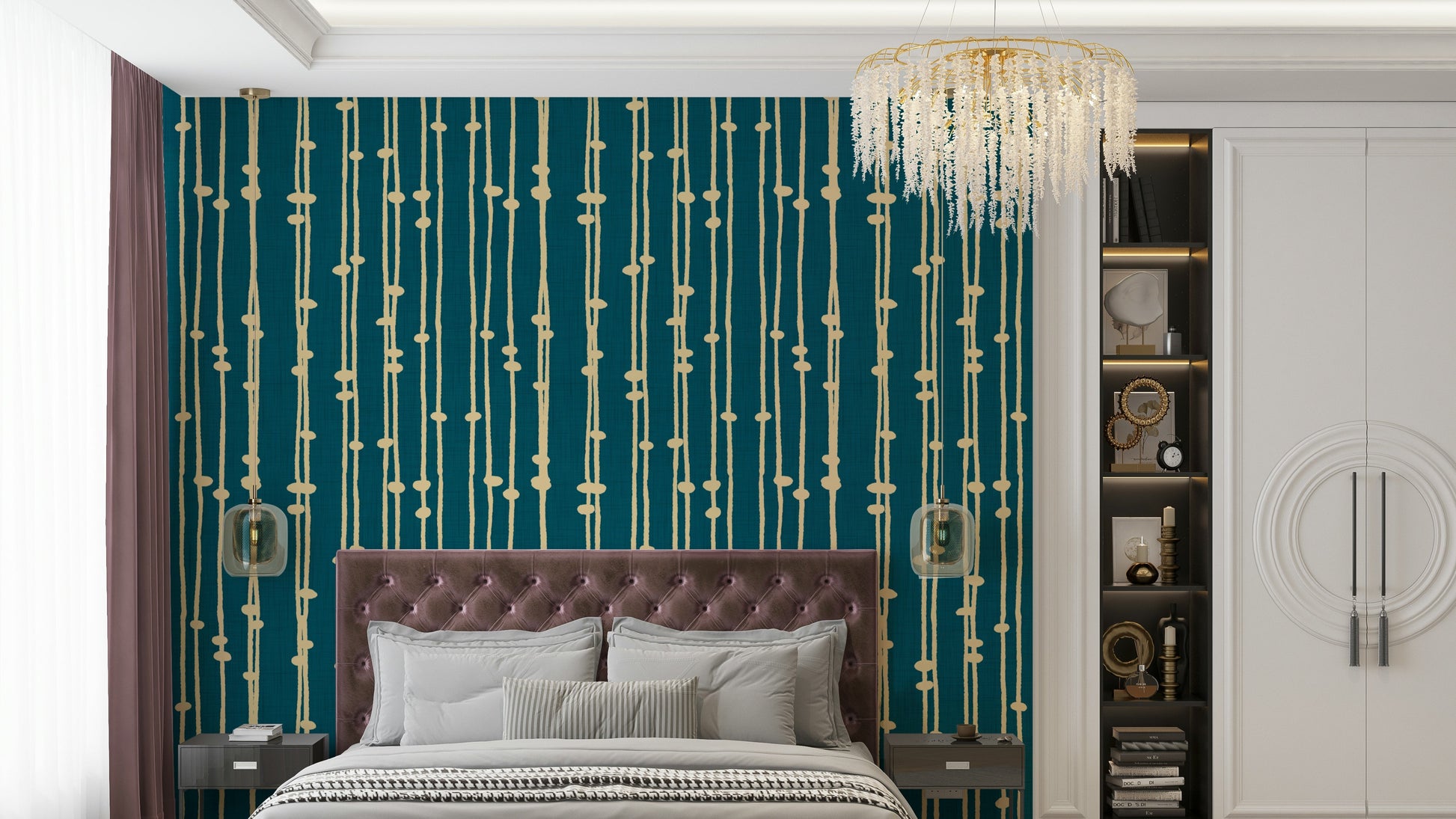 Boho Jewel Tone retro mural