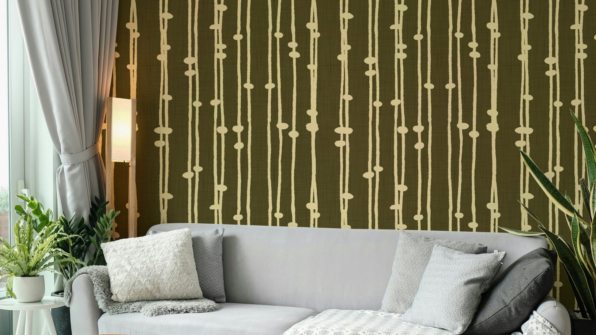 Boho Jewel Tone retro stripes mural